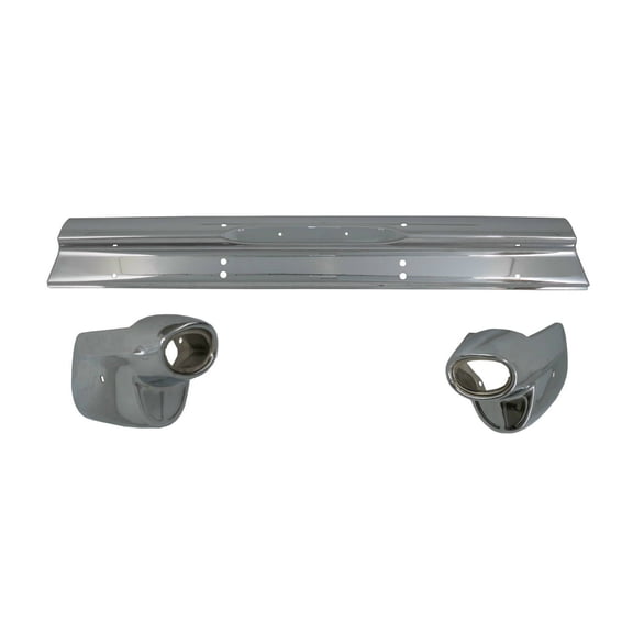 REAR BUMPER FACE BAR; MADE OF STEEL; WAGON; CHROME; 3 PIECES; CENTER