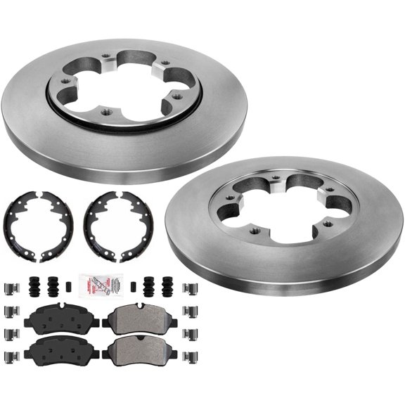 REAR Disc Brake 5 Bolt Disc Rotors Severe Duty Pads For Ford Transit 2020-2021