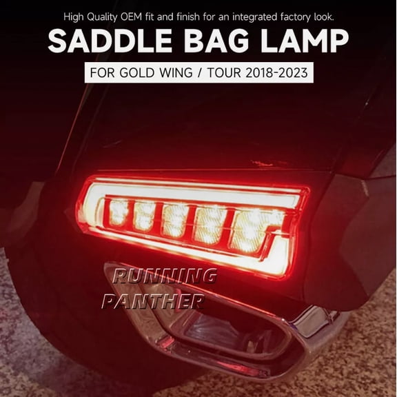 REAR SADDLEBAG SADDLE BAG TURN SIGNAL LED LIGHTS FOR HONDA GOLDWING GL1800 2018-up Sequential Amber Turn Signals
