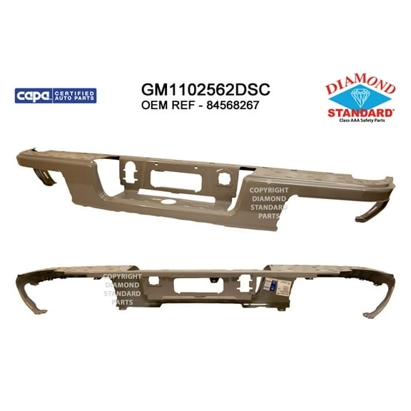 REAR STEP BUMPER FACE BAR; BLACK/PAINT TO MATCH FINISH; WITHOUT PARK