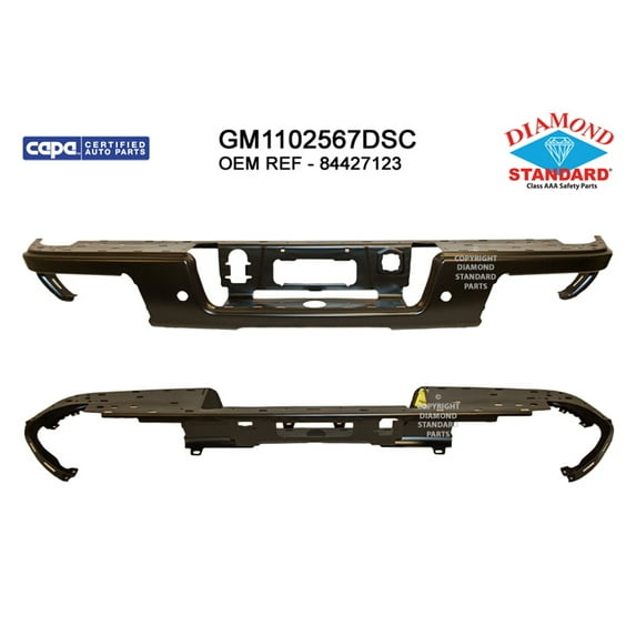REAR STEP BUMPER FACE BAR; PAINT TO MATCH FINISH; WITH PARK ASSIST