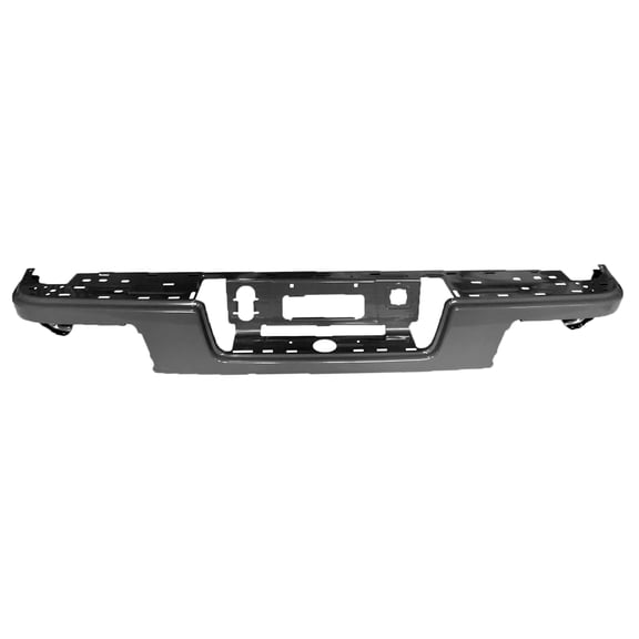 REAR STEP BUMPER FACE BAR; PAINT TO MATCH FINISH; WITHOUT PARK ASSIST SENSOR HOLES; MADE OF STEEL; [GM]
