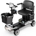 thumbnail image 1 of REARFIT Foldable 4 Wheels Mobility Scooter for Seniors, Electric Wheelchair with Detachable Battery, Dual Baskets, Cup & Phone Holder, 330lbs, Silver, 1 of 12