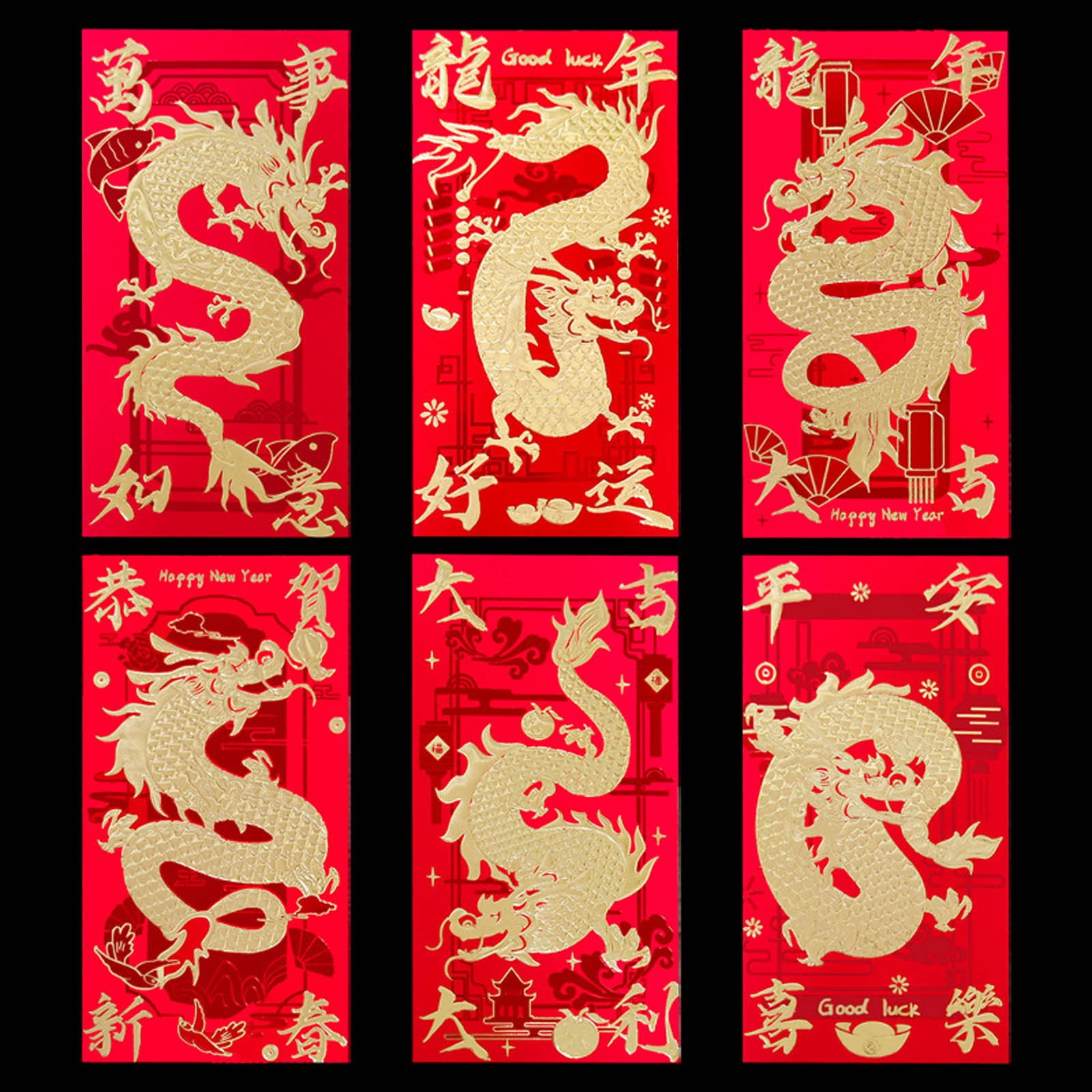 REASONCOOL Large Size 2024 Year Of The Dragon Red Envelopes For Spring