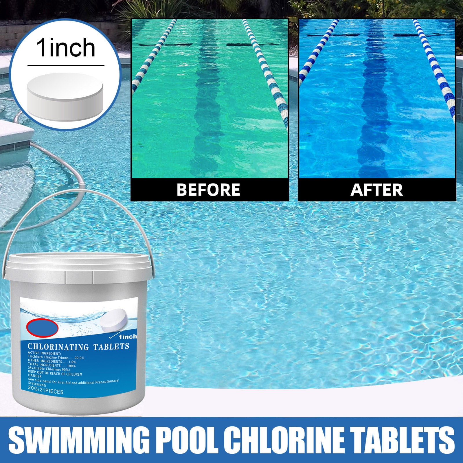 REASONCOOL Swimming Pool Effervescent Sheet Water Decontamination Clean