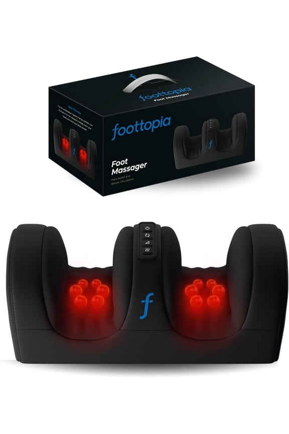 FOOTTOPIA Foot and Calf Massager with Heat | Deep Tissue Massage for Pain Relief and Circulation Boost