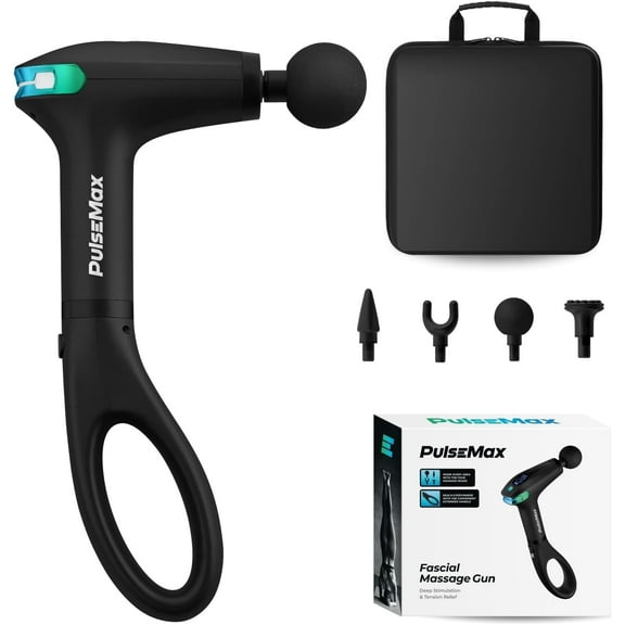REATHLETE PULSEMAX Percussive Therapy Device - Massage Gun for Muscle Treatment - Handheld, Wireless Deep Tissue Massage - Ideal for Back, Shoulder, Arms, Glutes, Calf -Full Body Pain Relief