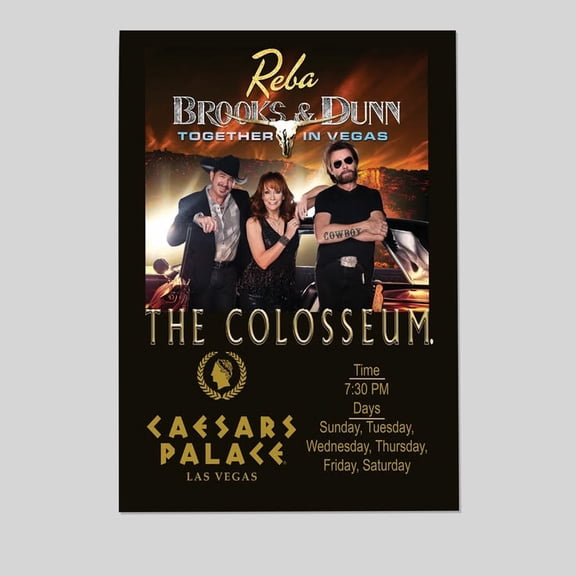 REBA BROOKS AND DUNN LAS VEGAS 2017 CONCERT POSTER Size 24''x36'' Goldengate