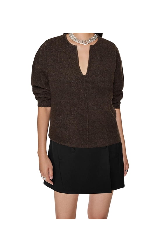 Women's Harper V-Neck Sweater, Chestnut, Size: L