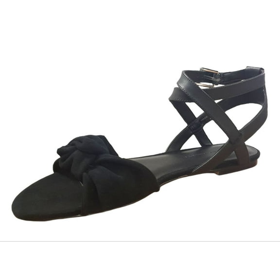 REBECCA MINKOFF Women's Kid Suede Evette Sandals, Black, 8