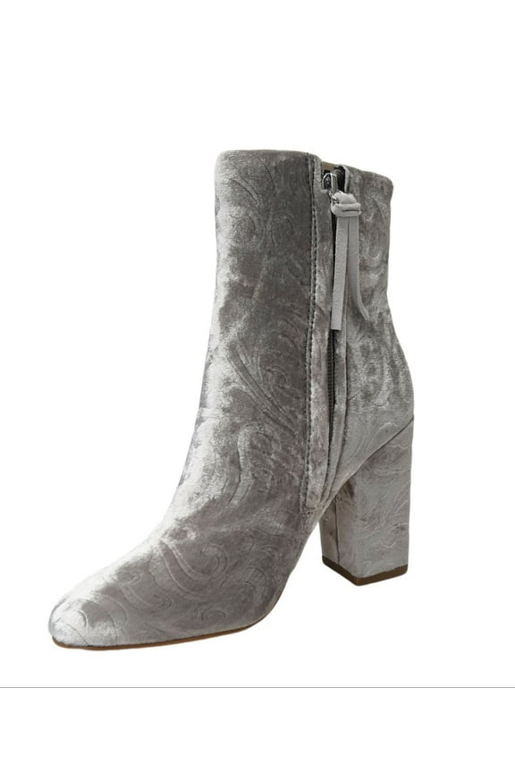Women's Sand Floral Embossed Bryce Booties, Silver, 8