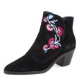 thumbnail image 1 of REBECCA MINKOFF Women's Suede Lulu Embroidery Booties, Black, 9.5, 1 of 3
