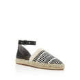 thumbnail image 1 of REBECCA MINKOFF Womens Black/White Mixed Media Ankle Strap Fringed Vicky Pointed Toe Buckle Espadrille Shoes 10, 1 of 3