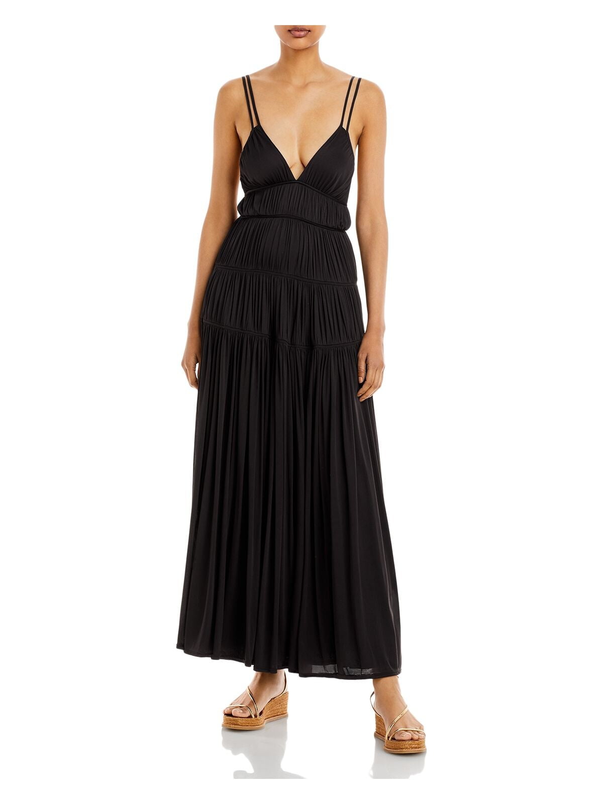 a line midi dresses V Neck Half Sleeve Elegant A-Line Midi Dress