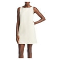 thumbnail image 1 of REBECCA TAYLOR Womens Ivory Zippered Textured Lined Sleeveless Boat Neck Short Wear To Work Shift Dress 10, 1 of 3