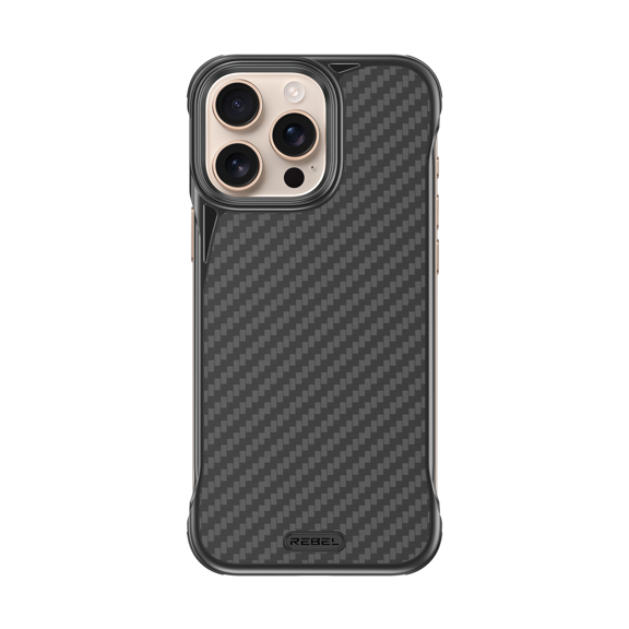 Rebel - Rebel FLEX Series Case For Apple iPhone 16 Pro Max - Black/Aramid Fiber