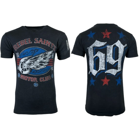 REBEL SAINTS by AFFLICTION SPEED RAIL Men's T-shirt