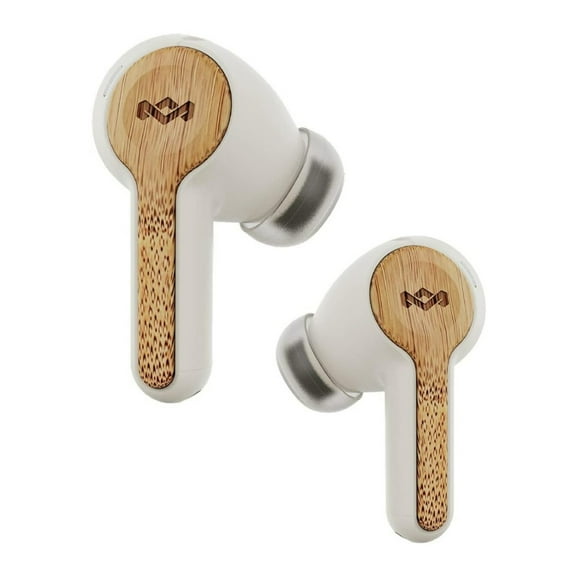 House of Marley Rebel True Wireless Sweat and Water-Resistant Earbuds with Ear Housing Touch Control and Call Noise Cancellation (Cream and White)