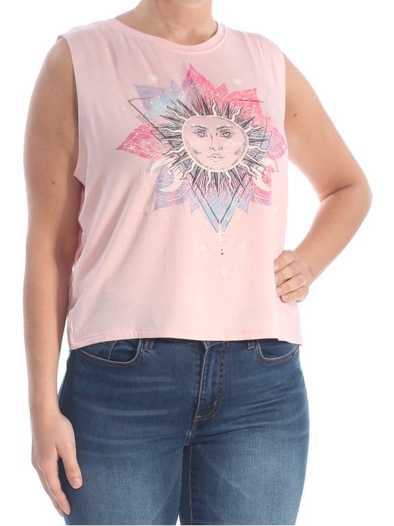 $24 Womens New 1086 Pink Tie Dye Sun Sleeveless Tank Top XL B+B