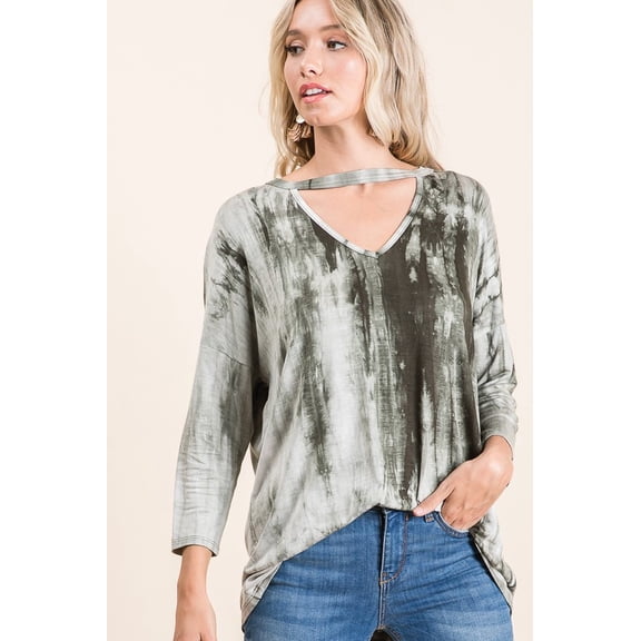 REBORN J Tie Dye T Shirt with V neck choker (Small)