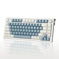 thumbnail image 1 of RECCAZR KW75S Wireless Mechanical Keyboard, GASKET Hot-swappable Gaming Keyboard, Bluetooth/2.4GHz/USB-C, 81Keys, RGB Backlit (White Blue, Gateron G-pro Yellow Switch), 1 of 9