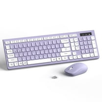 RECCAZR Wireless Keyboard and Mouse Combo for Windows, 2.4G Full Size, 12 Multimedia and Shortcut Keys, 3-Year Battery Life,  for Windows, Mac OS Desktop/Laptop/PC(Blue)