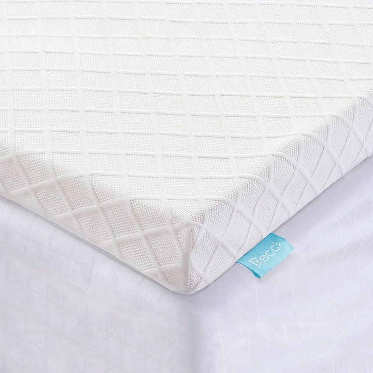 RECCI 2 Inch Mattress Topper Full Pressure Relieving Memory Foam Mattress Topper for Back Pain Foam Mattress Topper with Removable Washable Cover