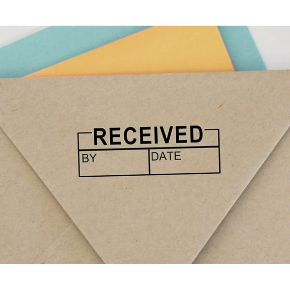 RECEIVED BY DATESelf Inking Rubber Stamp Custom Colop Office Stationary P20 Mini Stamper