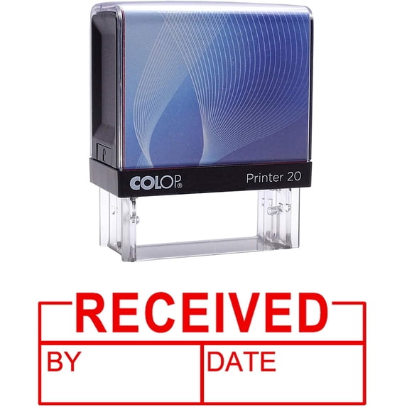 RECEIVED BY DATESelf Inking Rubber Stamp Custom Colop Office Stationary P20 Mini Stamper