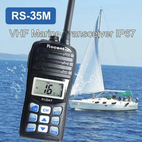 RECENT RS-35M VHF Handheld Marine Radio 156.000-161.450MHz Rechargeable IPX7 Waterproof Marine Transceiver