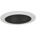 thumbnail image 1 of RECESSED LIGHTING 5 IN. BLACK METAL BAFFLE WITH WHITE METAL TRIM RING per 6 Each, 1 of 3