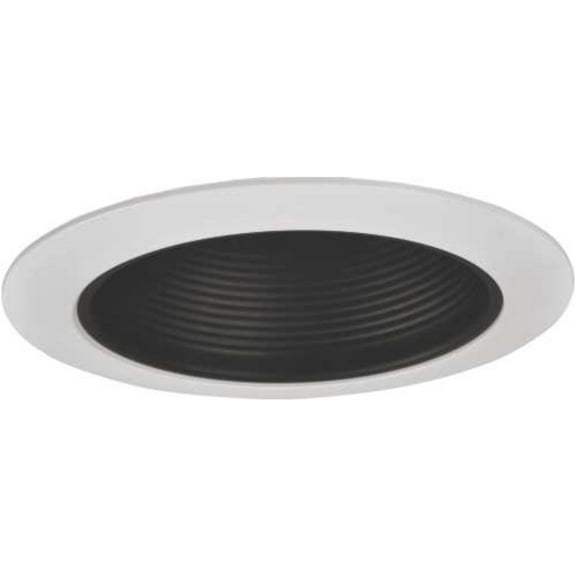 RECESSED LIGHTING 5 IN. BLACK METAL BAFFLE WITH WHITE METAL TRIM RING per 6 Each