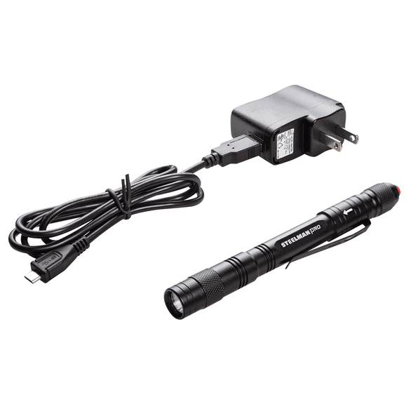STEELMAN PRO 78609 Rechargeable 70 Lumen Pen Light in Black