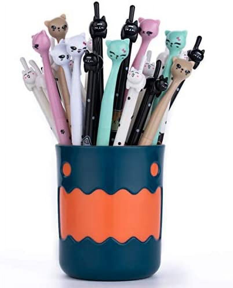 RECHENG With pen holder animal gel cat pens set,fun cute black ink