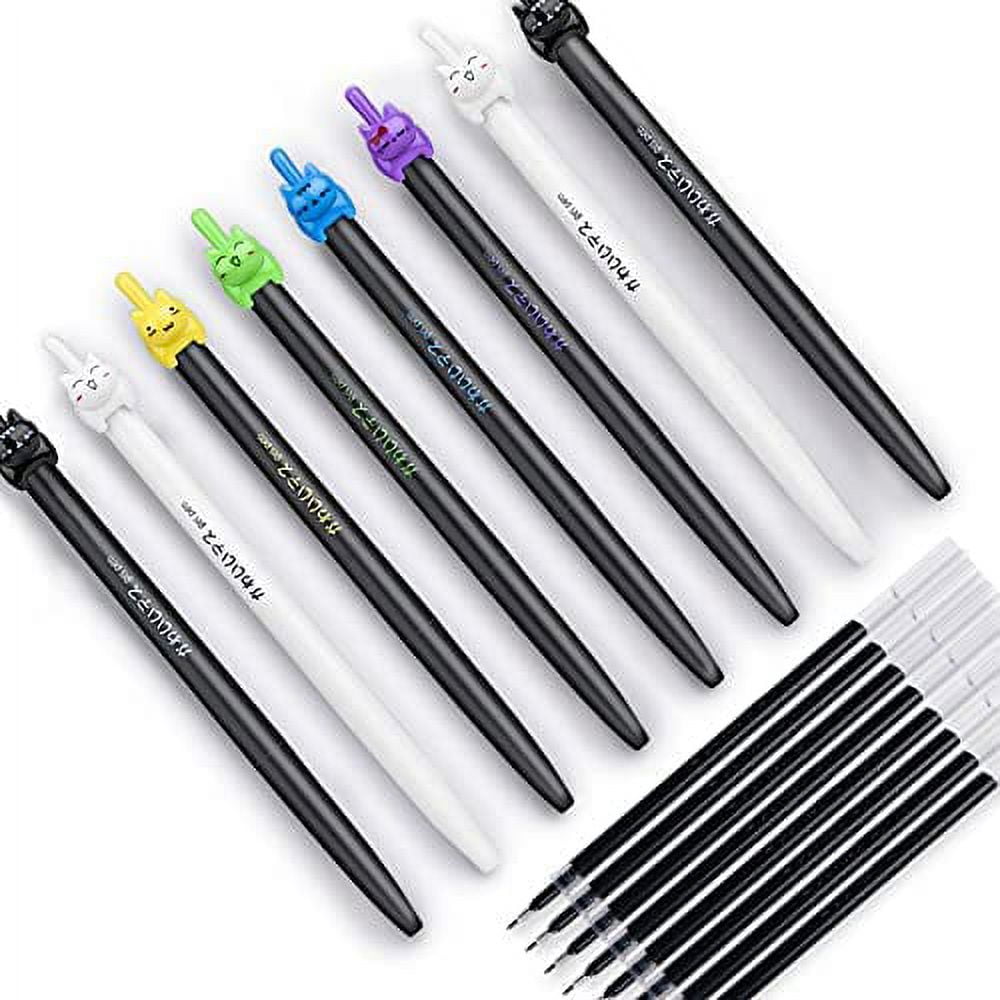 Girl Cute Pens Kawaii Pen Cute Cat Pen 0.5 mm Gel Pens Black Ball Point  Pens for School Office Supplies (12 cat) 