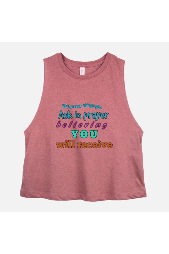 RECIEVE TREASURE (Bella Canvas Racerback Cropped Tank)
