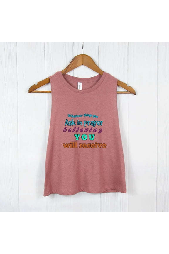 RECIEVE TREASURE (Bella Canvas Racerback Cropped Tank)
