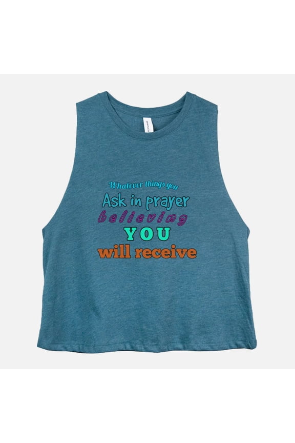 RECIEVE TREASURE (Bella Canvas Racerback Cropped Tank)