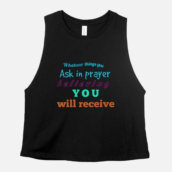 RECIEVE TREASURE (Bella Canvas Racerback Cropped Tank)