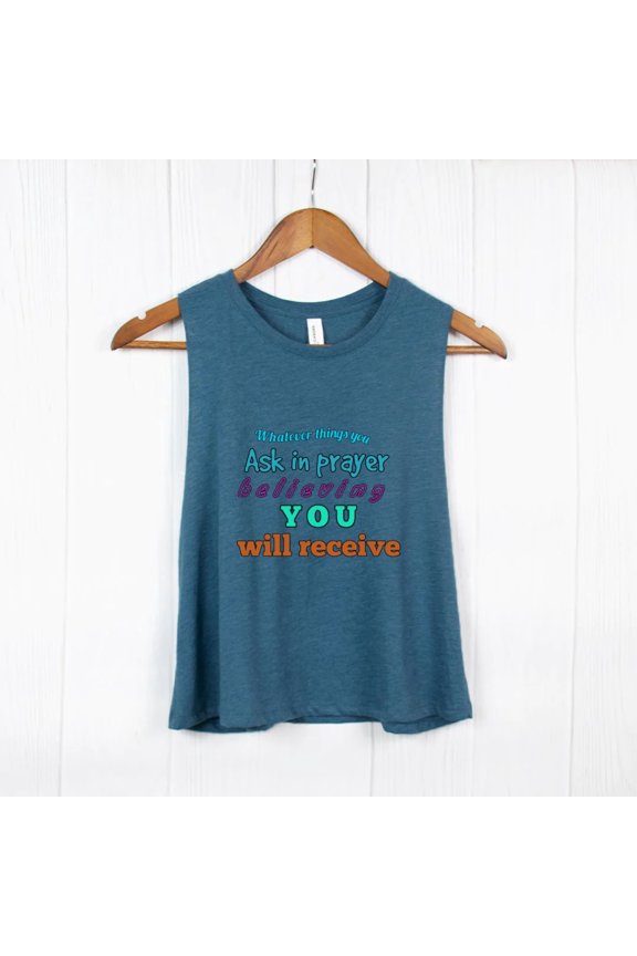 RECIEVE TREASURE (Bella Canvas Racerback Cropped Tank)