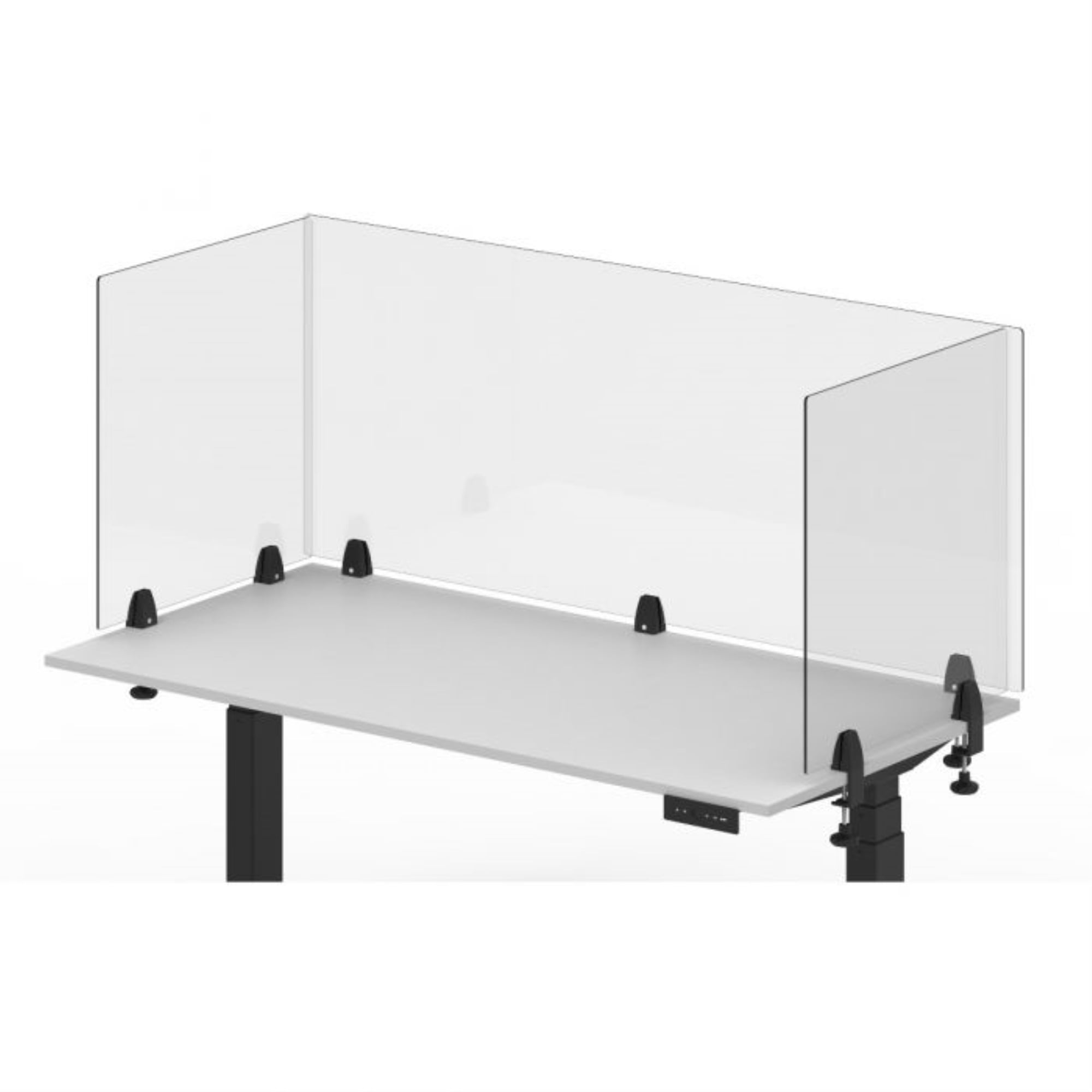 RECLAIM® Acrylic Sneeze Guard Cubicle Wall Extender 24" x 24" Clamp