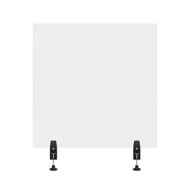 RECLAIM® Acrylic Sneeze Guard Desk Divider 30" x 30" ClampOn, Clear