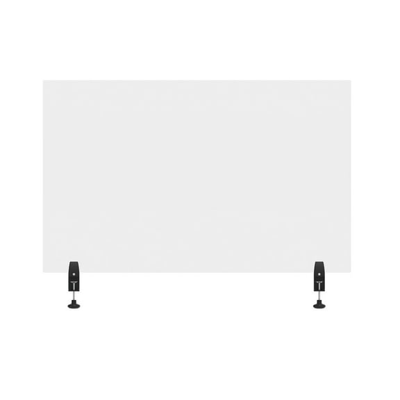 RECLAIM® Acrylic Sneeze Guard Desk Divider - 48" x 30" Clamp-On, Clear