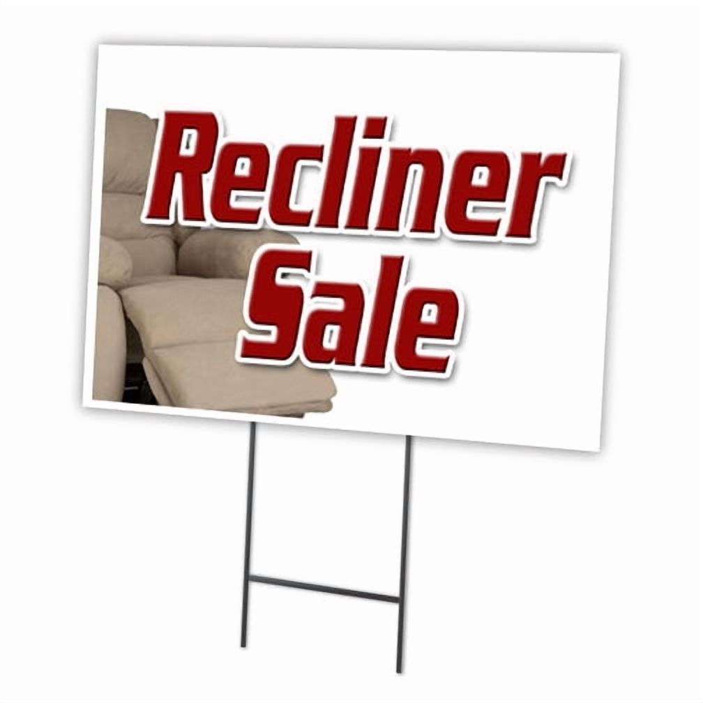 RECLINER SALE 12"x16" Yard Sign & Stake | Advertise Your Business | Stake Included Image On Front Only | Made in The USA