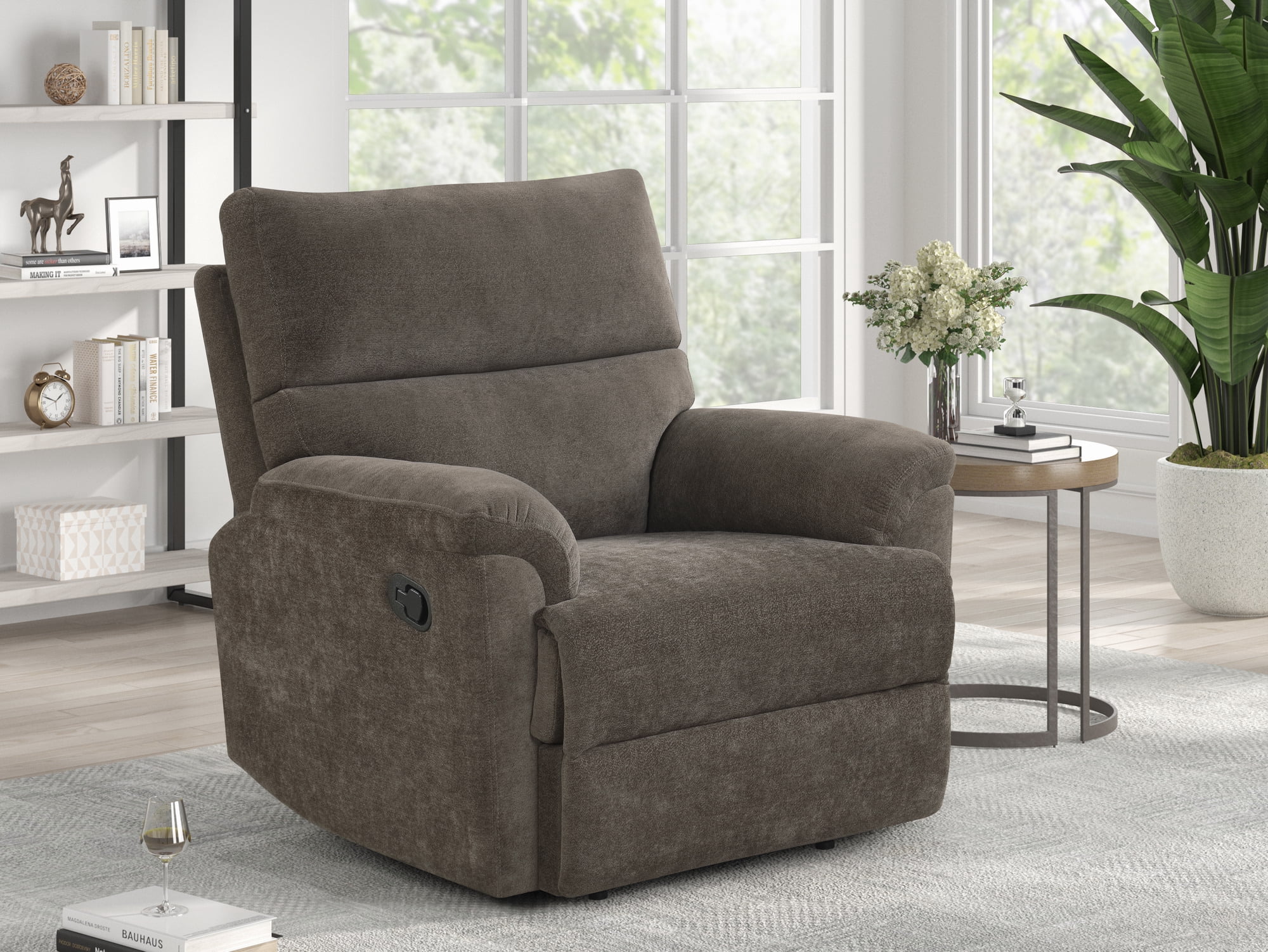 Mainstays Manual Recliner Espresso Woven Fabric