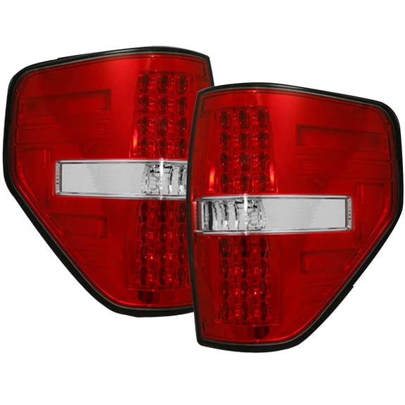 RECON - Fits -09-14 Ford F150 & Raptor Trucks Premium Ultra Bright LED Tail Lights (RED LENS)