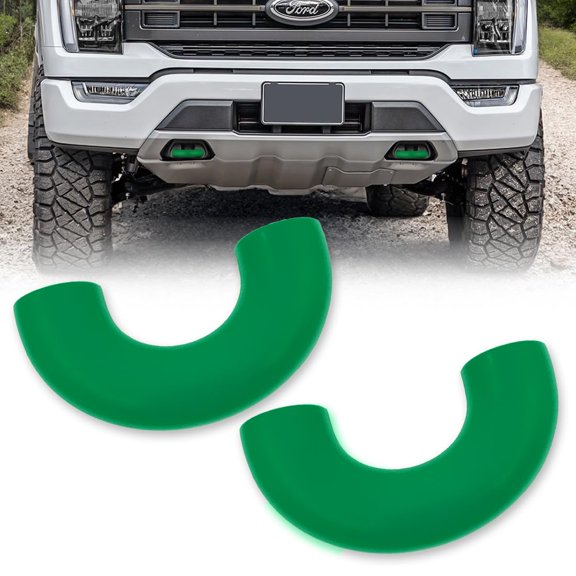 RECON - Fits 15-23 F150 & Raptor Models Tow Hook Covers 2-Piece Set of 100% Silicone Rubber Covers Heavy Duty Rugged Durability Unique Style Protection (Green)