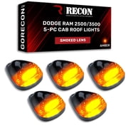 RECON - Fits 1994-1998 Dodge RAM 2500/3500 Premium Ultra Bright Amber LED 194 Size Bulbs 5-Piece Cab Roof Light Kit Replaces Factory/OEM Cab Lights SMOKED LENS