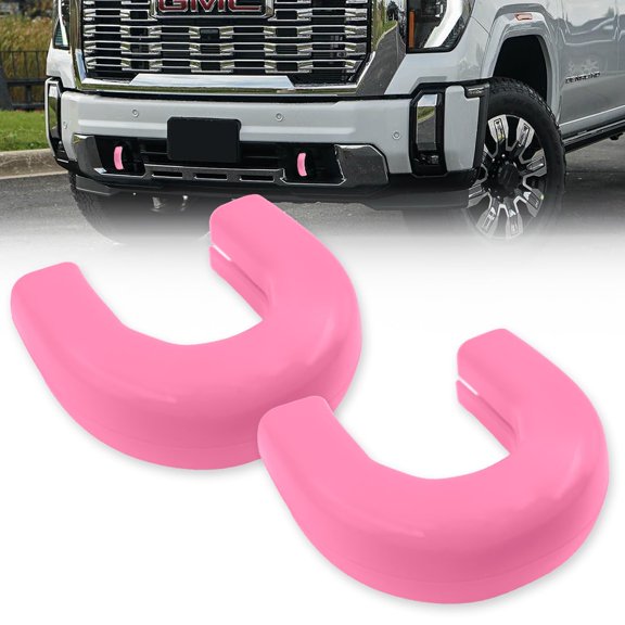 RECON - Fits 20-25 GMC Sierra 2500/3500 HD Tow Hook Covers 2-Piece Set of 100% Silicone Rubber Covers Heavy Duty Rugged Durability Unique Style Protection (Pink)