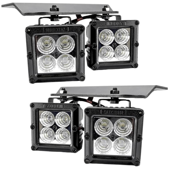 RECON - Fits 2010-2014 Ford F150 SVT Raptor Rugged 20-Watt Ultra Bright Dual Beam Spot & Floodlights White 5500K LED 4-Pc Fog Lights Kit With Complete Hardware